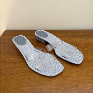 Maryam Nassir Zadeh ‘Carrie’ Sandal in Pale Blue Croc